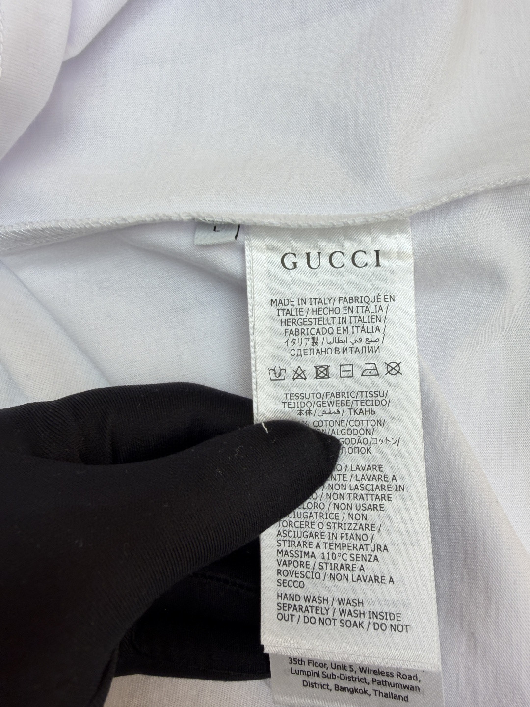 GUCCI 古驰 雪花绒字母标识绣花圆领短袖 T恤 夏季 白紫 白黄 A0 