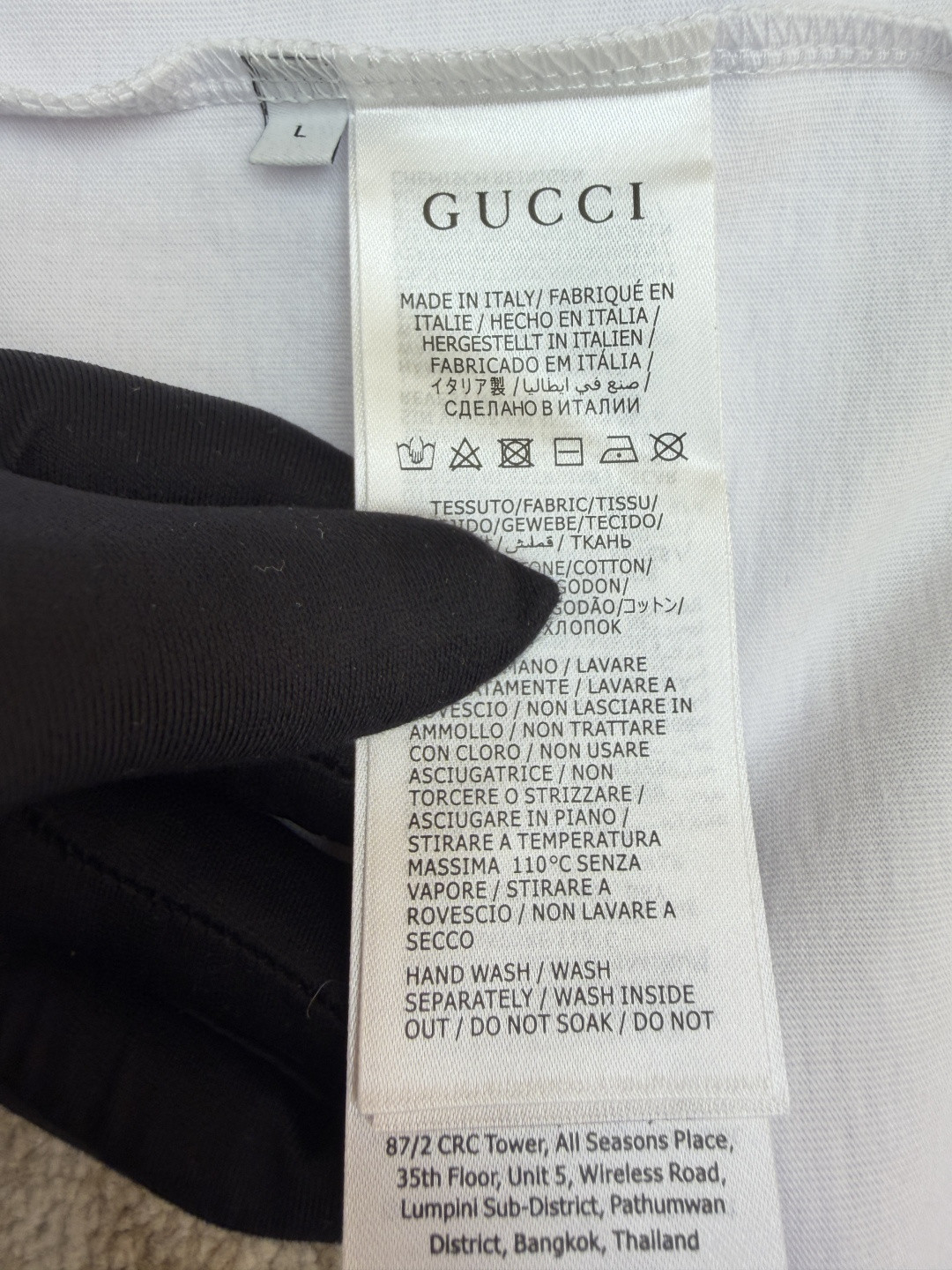 GUCCI 古驰 雪花绒字母标识绣花圆领短袖 T恤 夏季 白紫 白黄 A0 
