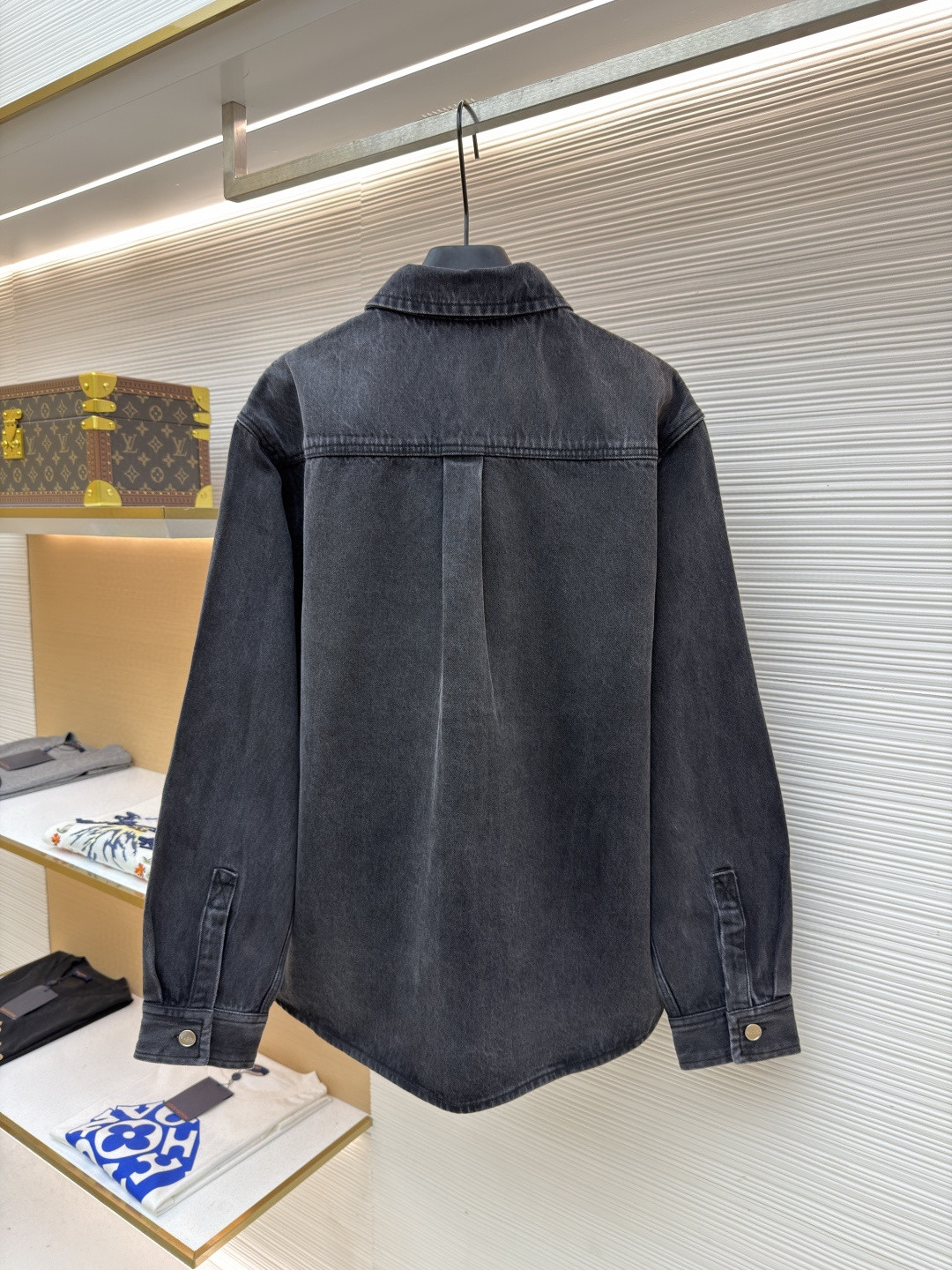 GUCCl 古驰 水洗丹宁镶饰口袋牛仔衬衫外套 夹克 长袖 黑色 C0 852362-XDDE5-1000