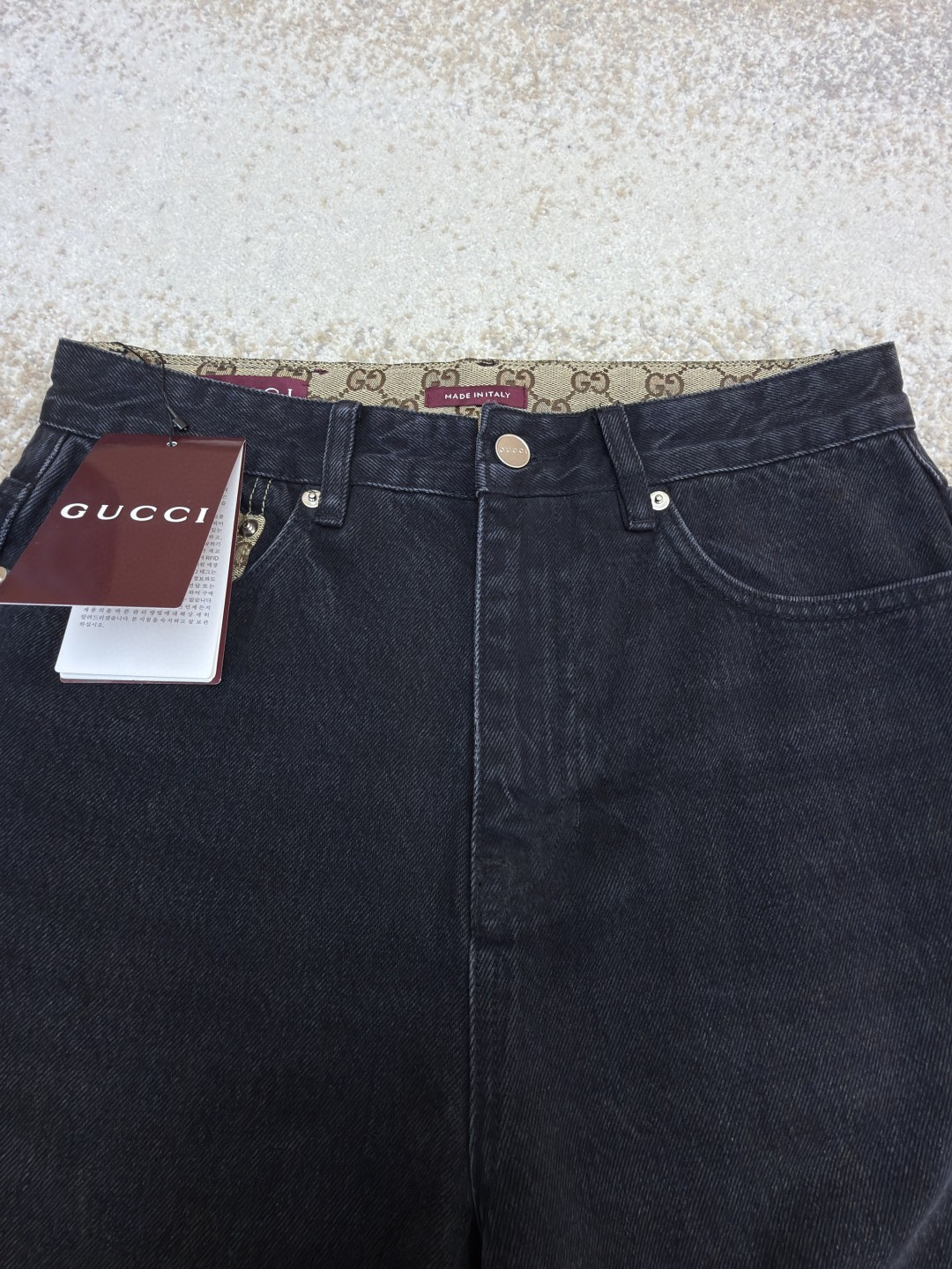 GUCCI 古驰 水洗丹宁牛仔裤 长裤 裤子 黑色 B0