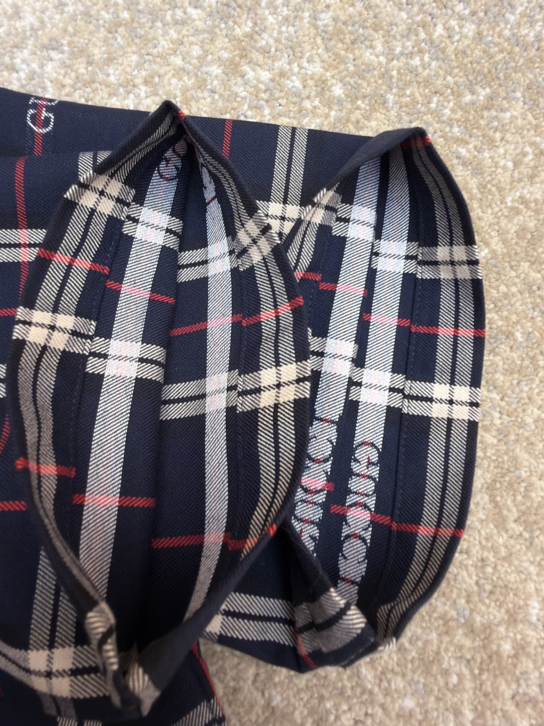 GUCCI 古驰 撞色格纹短袖衬衫 外套 夏季 蓝色 B0