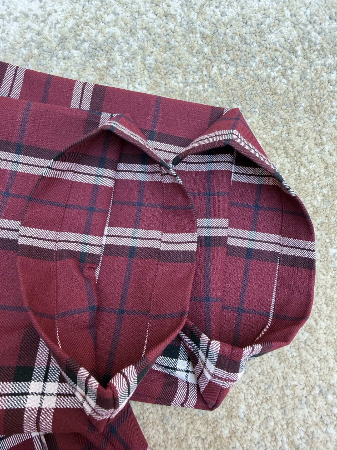 GUCCI 古驰 撞色格纹短袖衬衫 外套 夏季 红色 B0