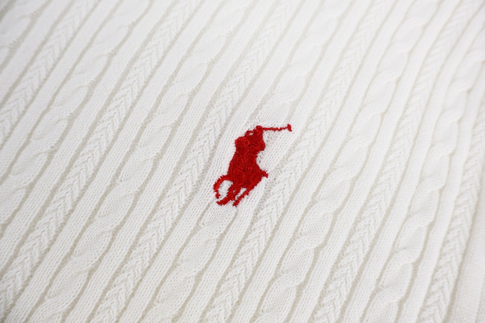 Ralph Lauren 拉夫劳伦 绞花编结老钱风针织Polo衫 针织衫 短袖 白色 藏蓝色 B0 