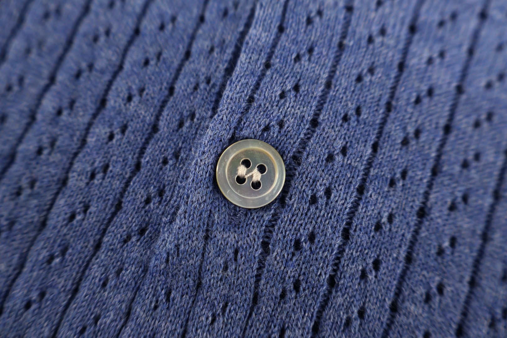 Loro Piana LP 镂空竖纹翻领老钱风针织Polo衫 短袖 夏季 杏色 蓝色 B0 