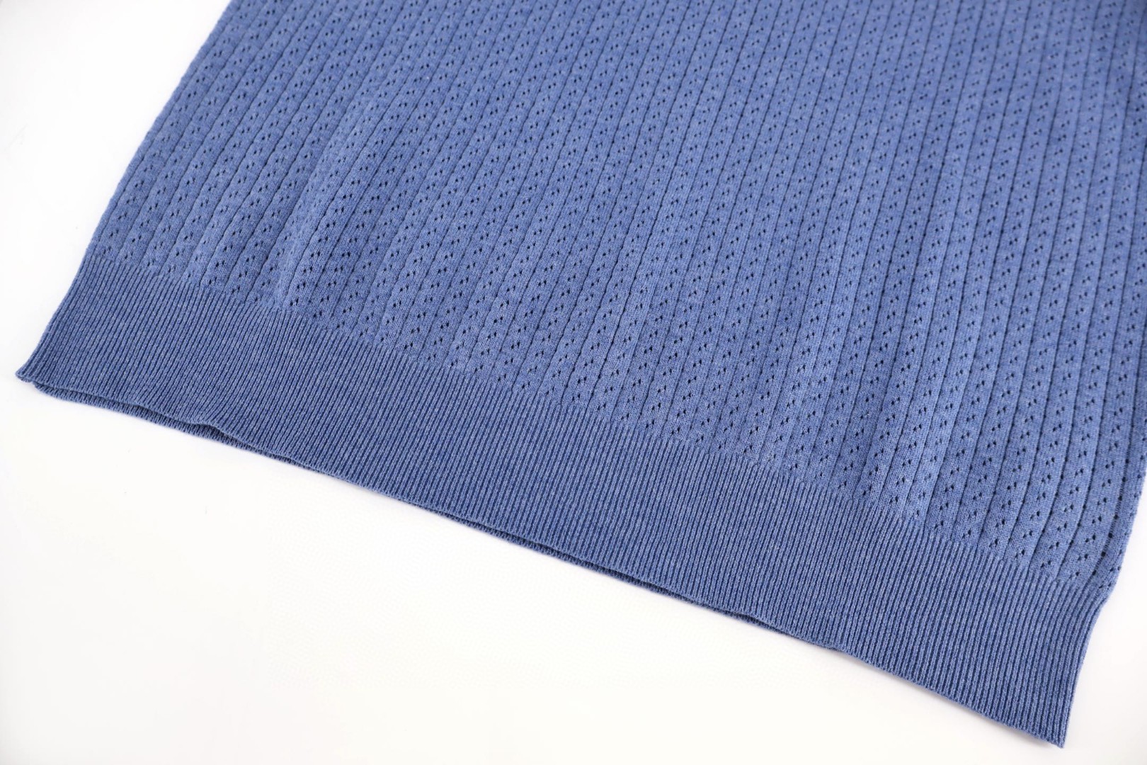 Loro Piana LP 镂空竖纹翻领老钱风针织Polo衫 短袖 夏季 杏色 蓝色 B0 