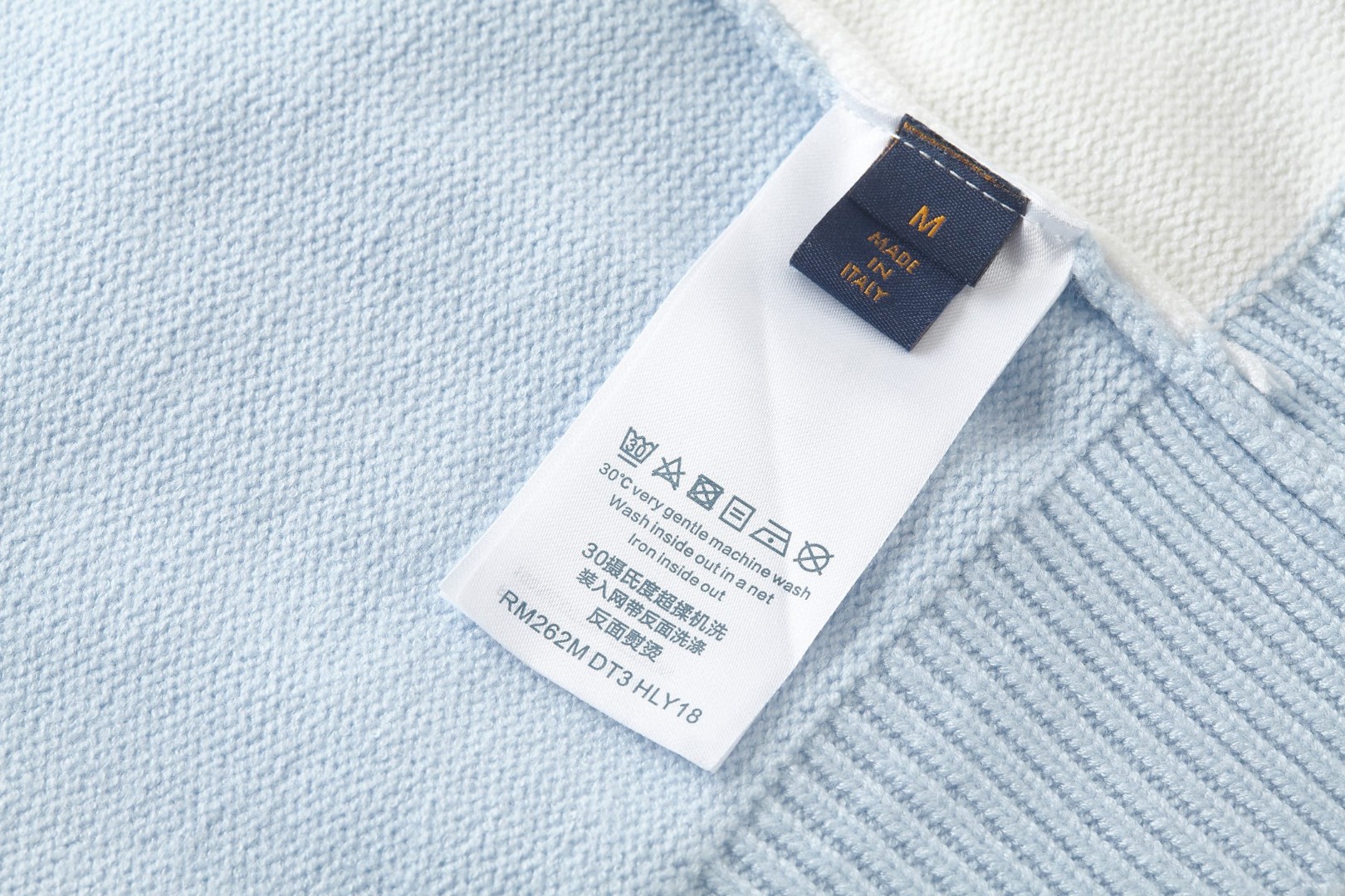LOUIS VUITTON 路易威登 花朵口袋刺绣标识针织开衫 针织衫 毛衣 外套 蓝色 B5 1AJRLM