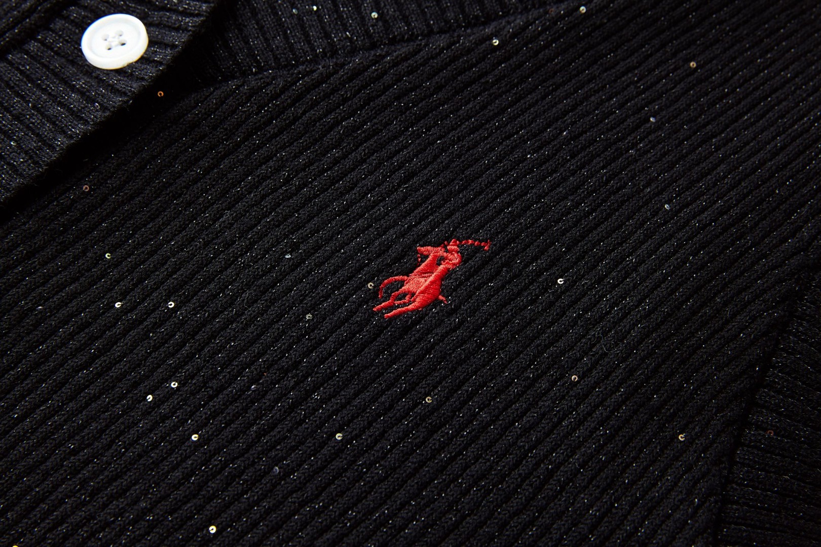Ralph Lauren 拉夫劳伦 刺绣标识针织开衫马甲 背心 女款 黑色 B0 