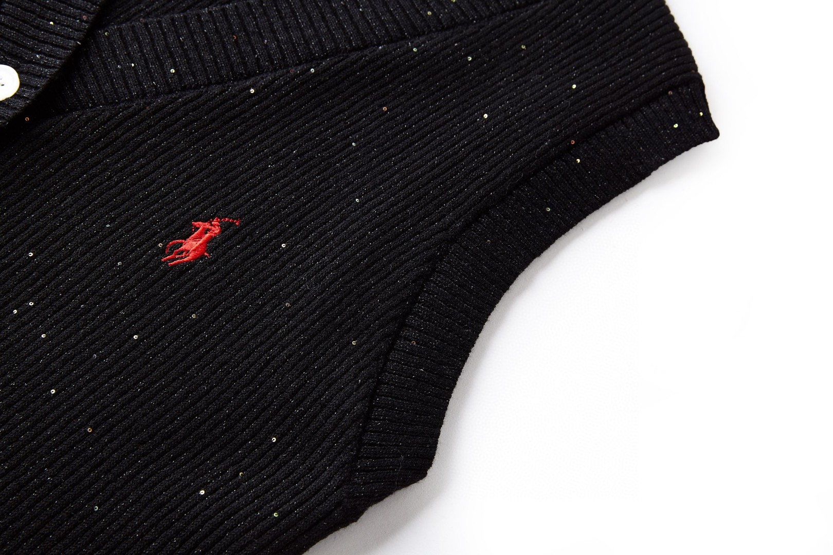 Ralph Lauren 拉夫劳伦 刺绣标识针织开衫马甲 背心 女款 黑色 B0 