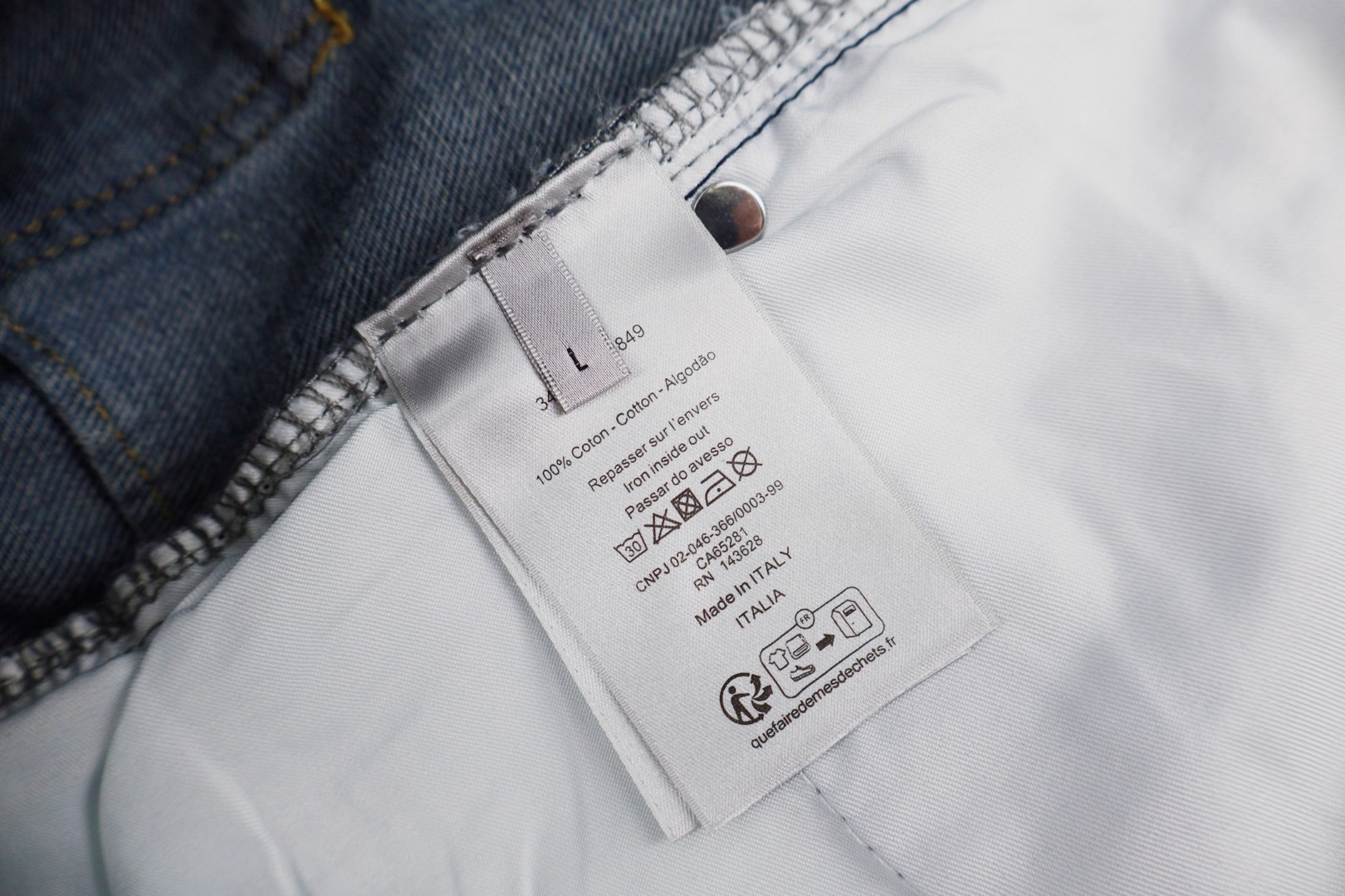 DIOR 迪奥 四叶草刺绣牛仔裤 长裤 裤子 蓝色 B0