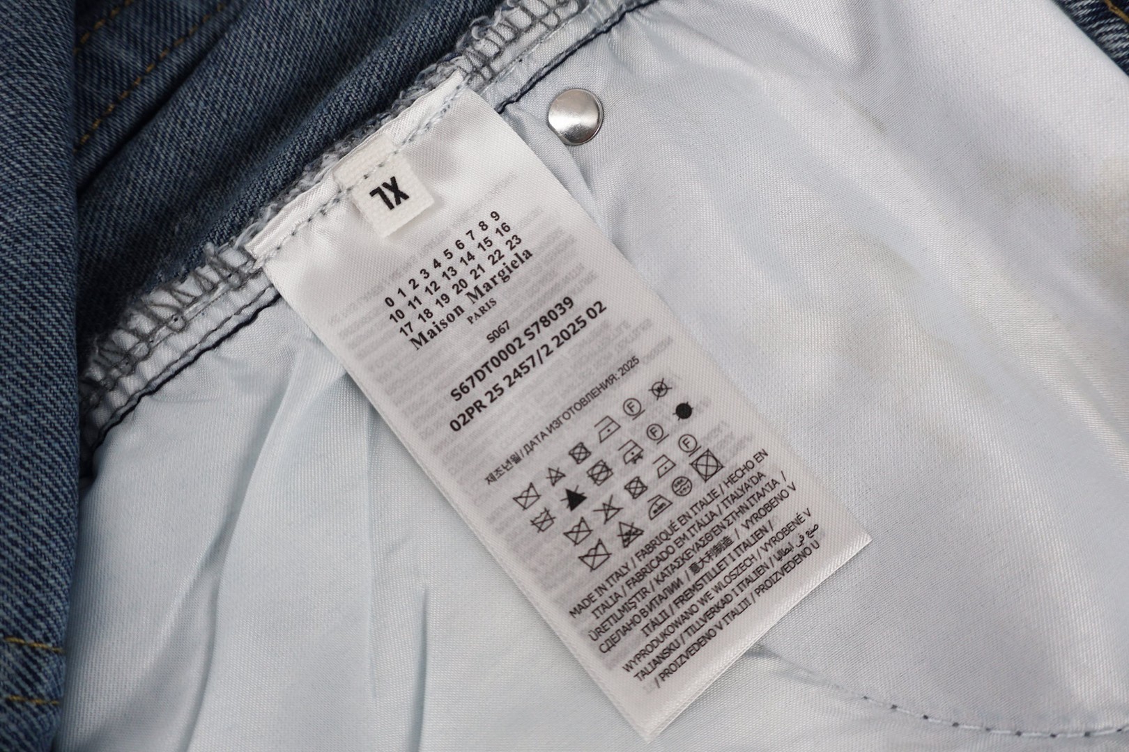 Maison Margiela 马吉拉 泼墨白点阔腿牛仔裤 休闲裤 长裤 裤子 蓝色 B0 S62LB0207M30018968