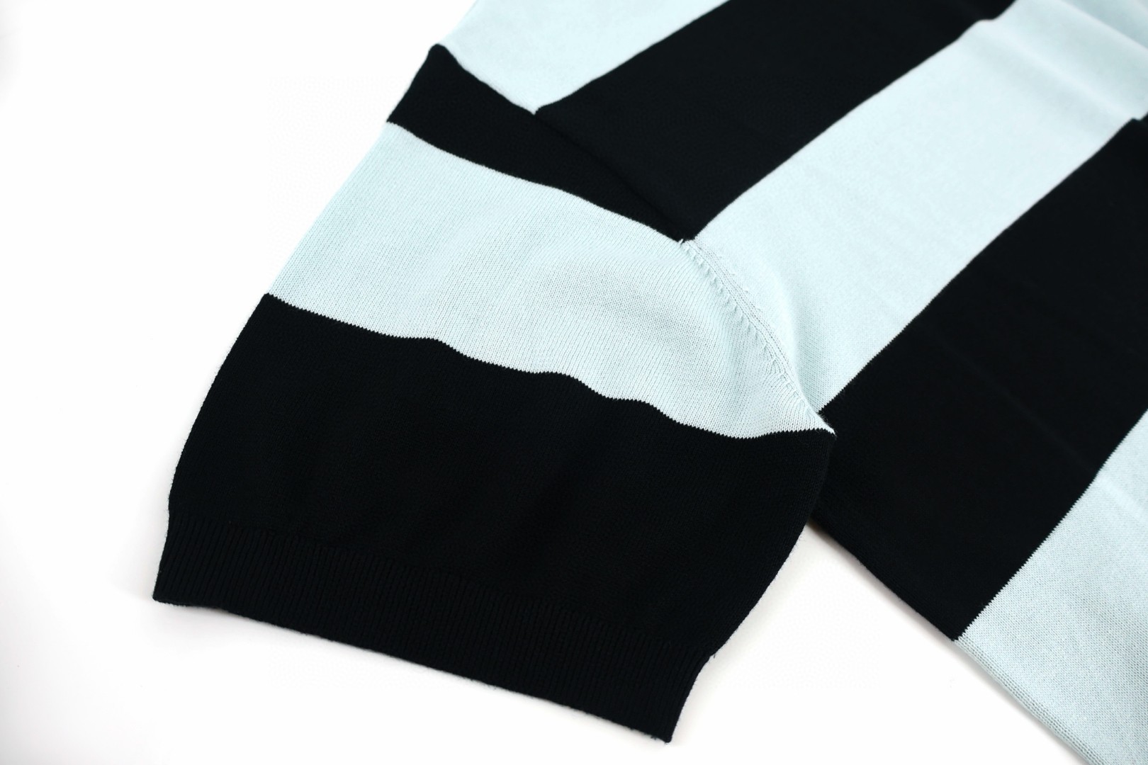 DIOR 迪奥 刺绣撞色条纹针织衫 短袖 蓝色 B0 693M602A7033-C980