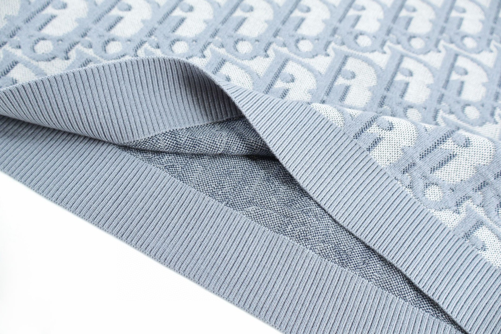 DIOR 迪奥 老花提花针织衫 短袖 蓝色 B0 693M619A7040-C575