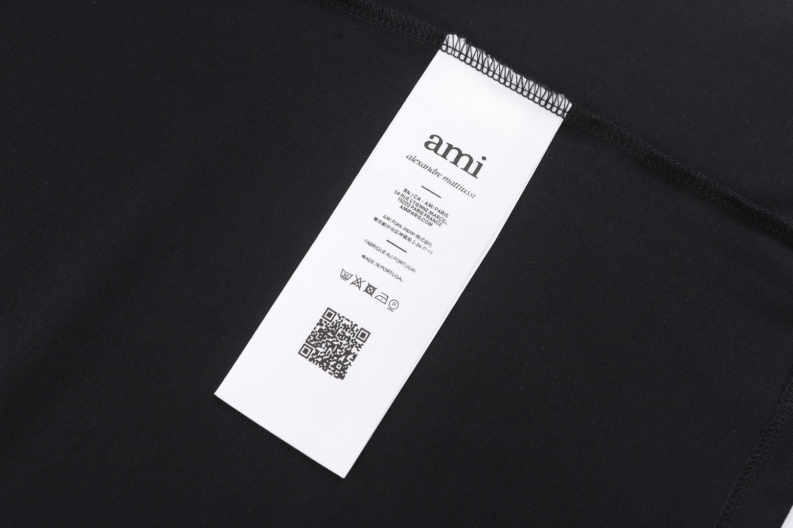 AMIPARIS Ami 爱心标识刺绣圆领短袖 T恤 夏季 黑色 白色 A0 HTS346724-100