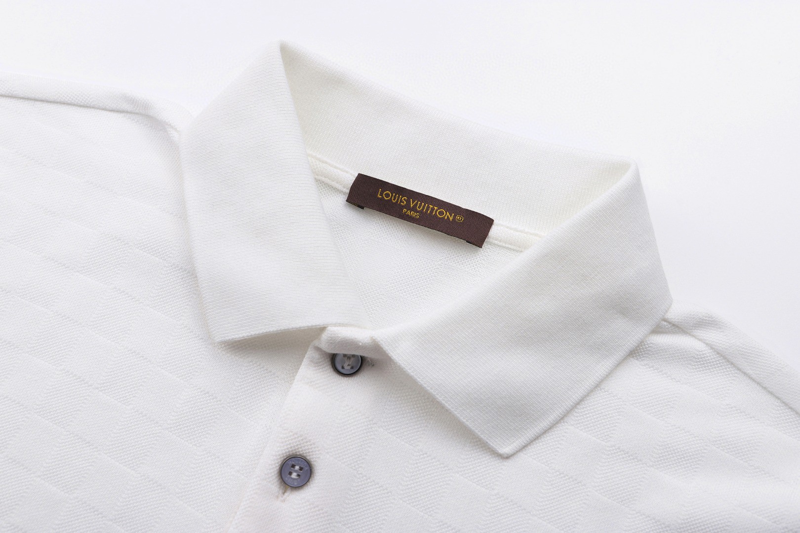 LOUIS VUITTON 路易威登 LV Damier 丝棉珠地Polo衫 马球衫 短袖 夏款 白色 A2