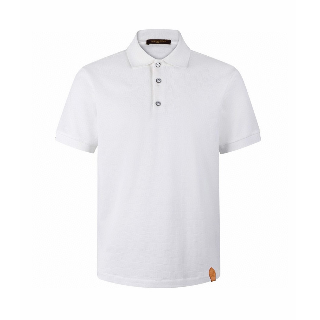 LOUIS VUITTON 路易威登 LV Damier 丝棉珠地Polo衫 马球衫 短袖 夏款 白色 A2