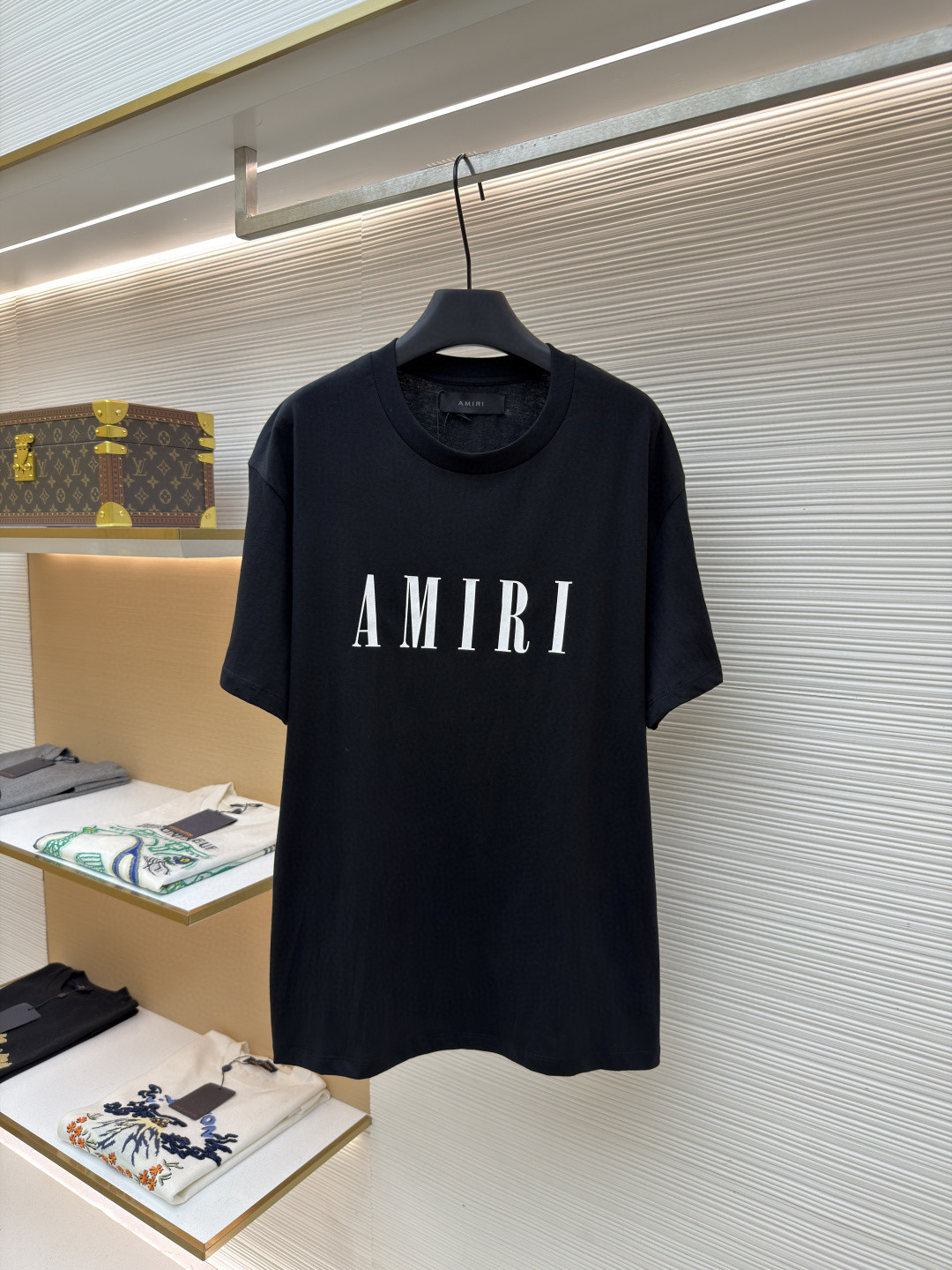 AMIPARIS Ami 徽标印花圆领短袖 T恤 夏季 白色 黑色 A0 PXMJLT001-100