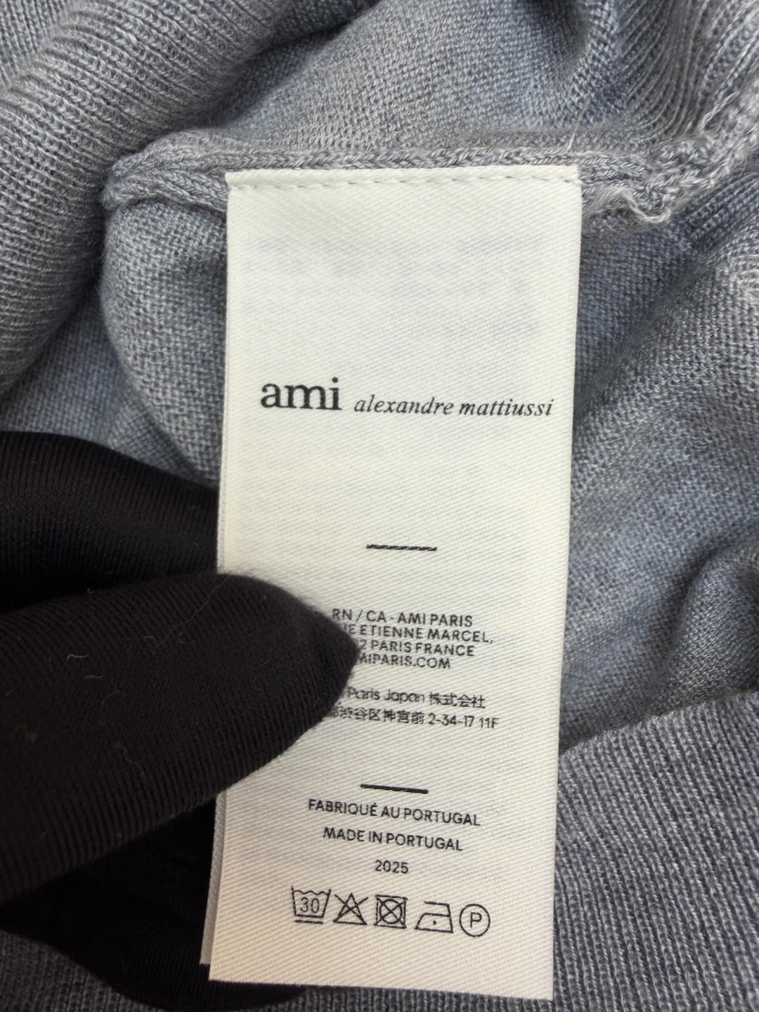 AMIPARIS Ami 爱心绣花针织Polo衫 毛衣 短袖 女款 灰色 绿色 A5 FPL439KN00390504