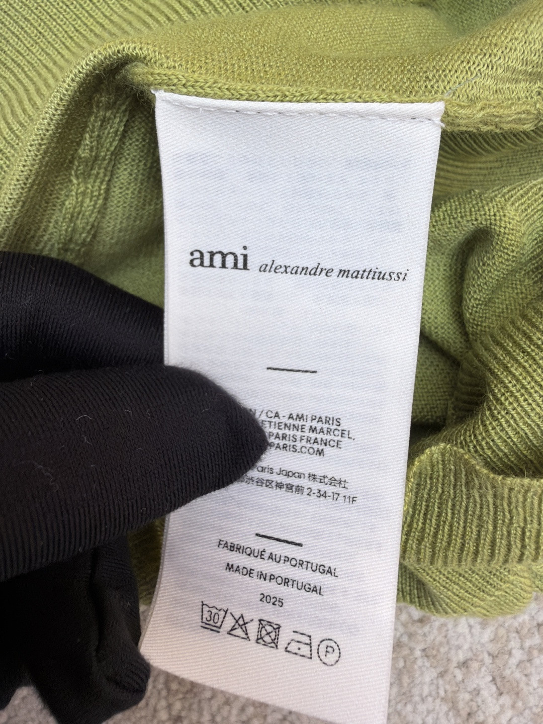 AMIPARIS Ami 爱心绣花针织Polo衫 毛衣 短袖 女款 灰色 绿色 A5 FPL439KN00390504
