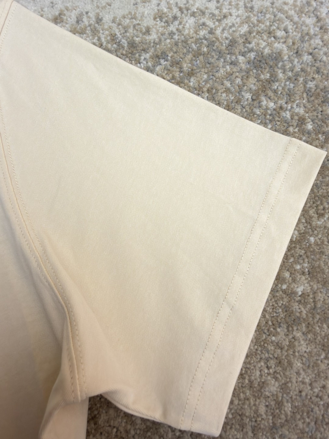 AMIPARIS Ami 钩针编织爱心圆领短袖 T恤 夏季 杏色 藏蓝色 A0 HTS065726-136
