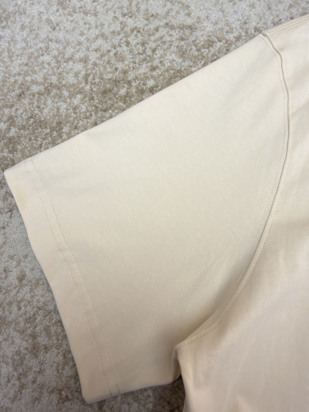 AMIPARIS Ami 钩针编织爱心圆领短袖 T恤 夏季 杏色 藏蓝色 A0 HTS065726-136