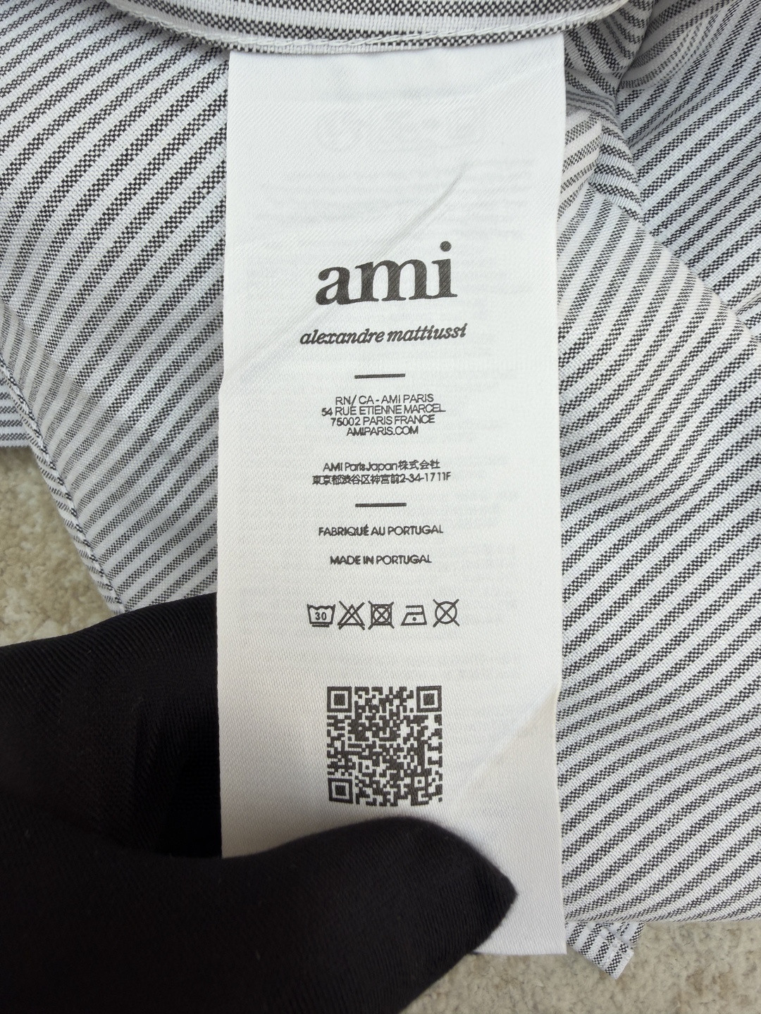 AMIPARIS 爱心刺绣灰白条纹衬衫 外套 长袖 B0 HSH763CO0087-039