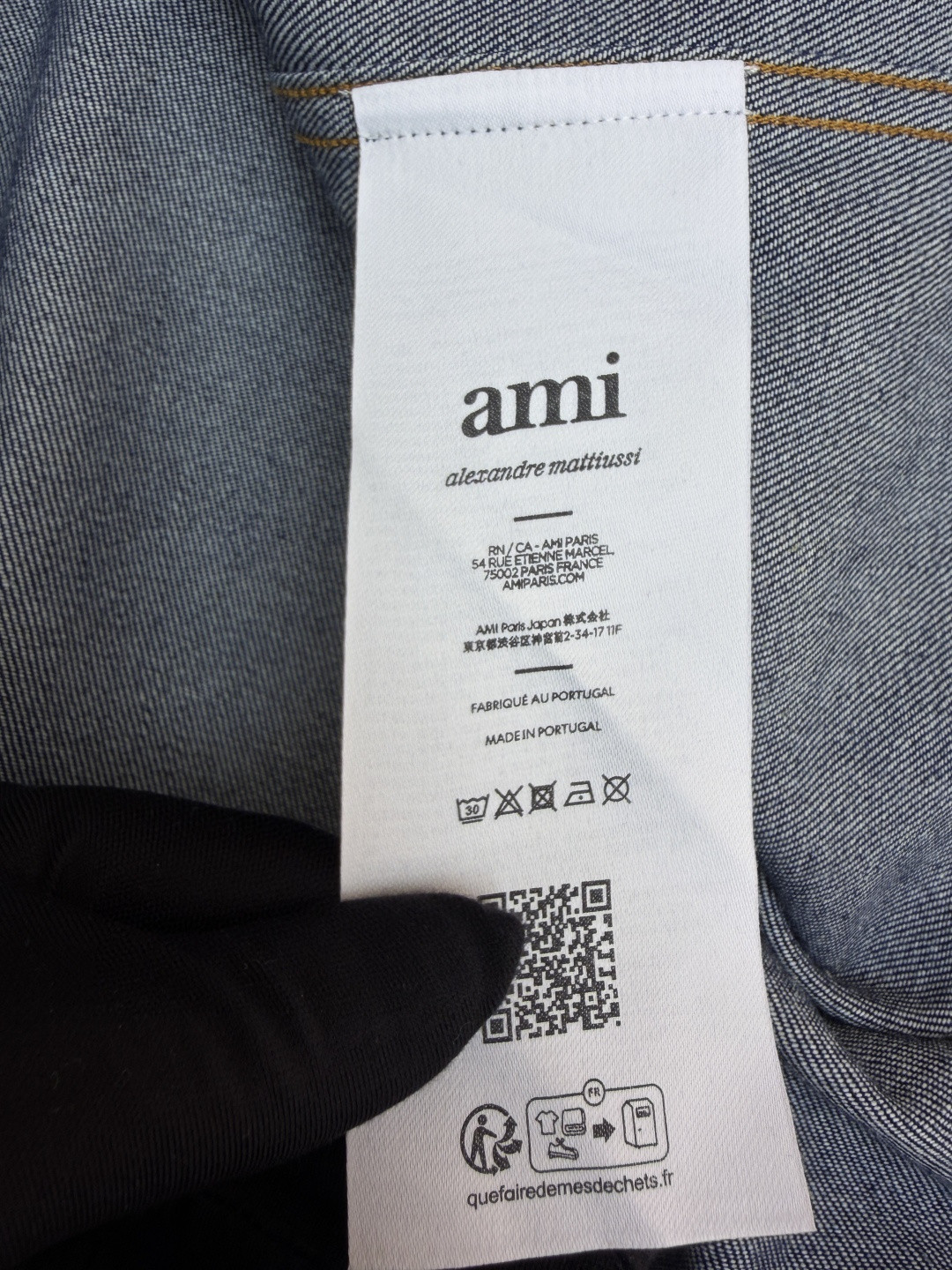 AMIPARIS 刺绣牛仔衬衫 外套 长袖 蓝色 B0 USH786DE0123