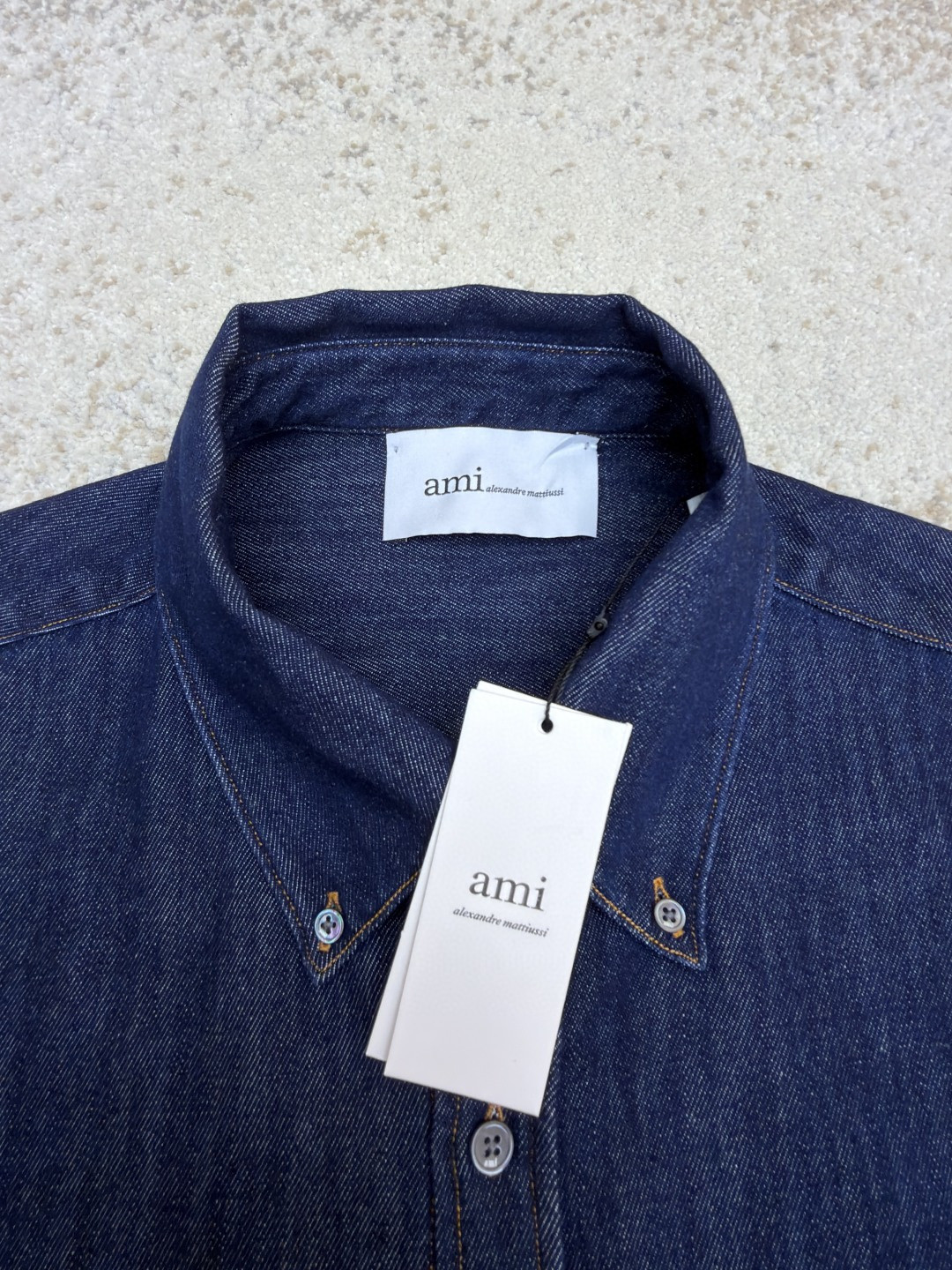 AMIPARIS 刺绣牛仔衬衫 外套 长袖 蓝色 B0 USH786DE0123