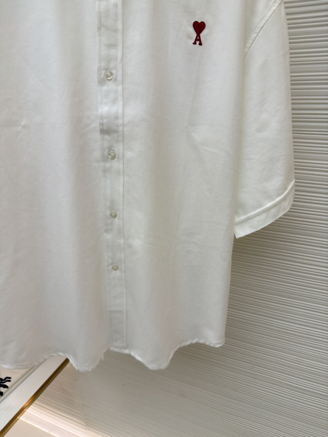AMIPARIS Ami 爱心刺绣短袖衬衫 外套 夏季 白色 蓝色 A5 HSH230CO0031-168