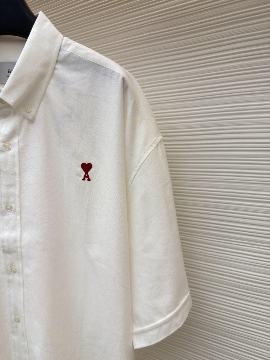 AMIPARIS Ami 爱心刺绣短袖衬衫 外套 夏季 白色 蓝色 A5 HSH230CO0031-168