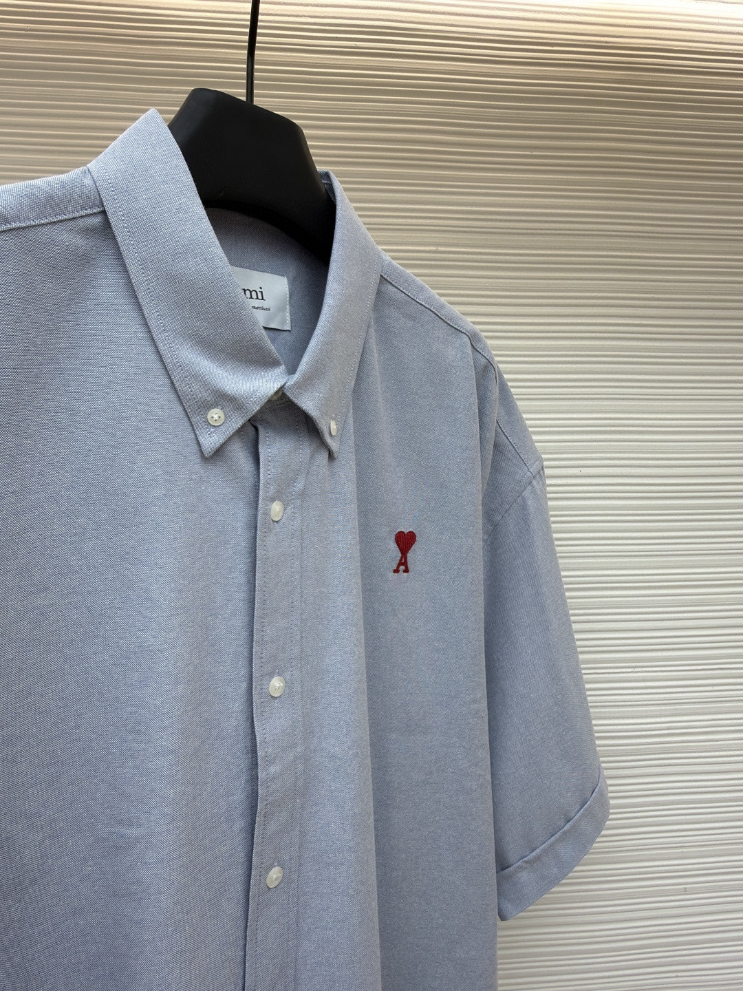AMIPARIS Ami 爱心刺绣短袖衬衫 外套 夏季 白色 蓝色 A5 HSH230CO0031-168