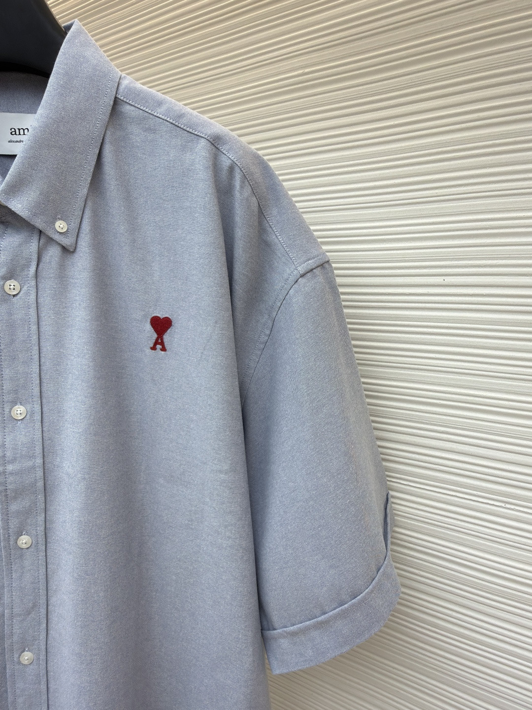 AMIPARIS Ami 爱心刺绣短袖衬衫 外套 夏季 白色 蓝色 A5 HSH230CO0031-168