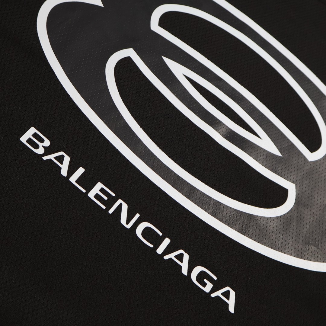 Balenciaga 巴黎世家 大8V领球衣 短袖 T恤 夏季 红色 黑色 A7 835906TSS166400