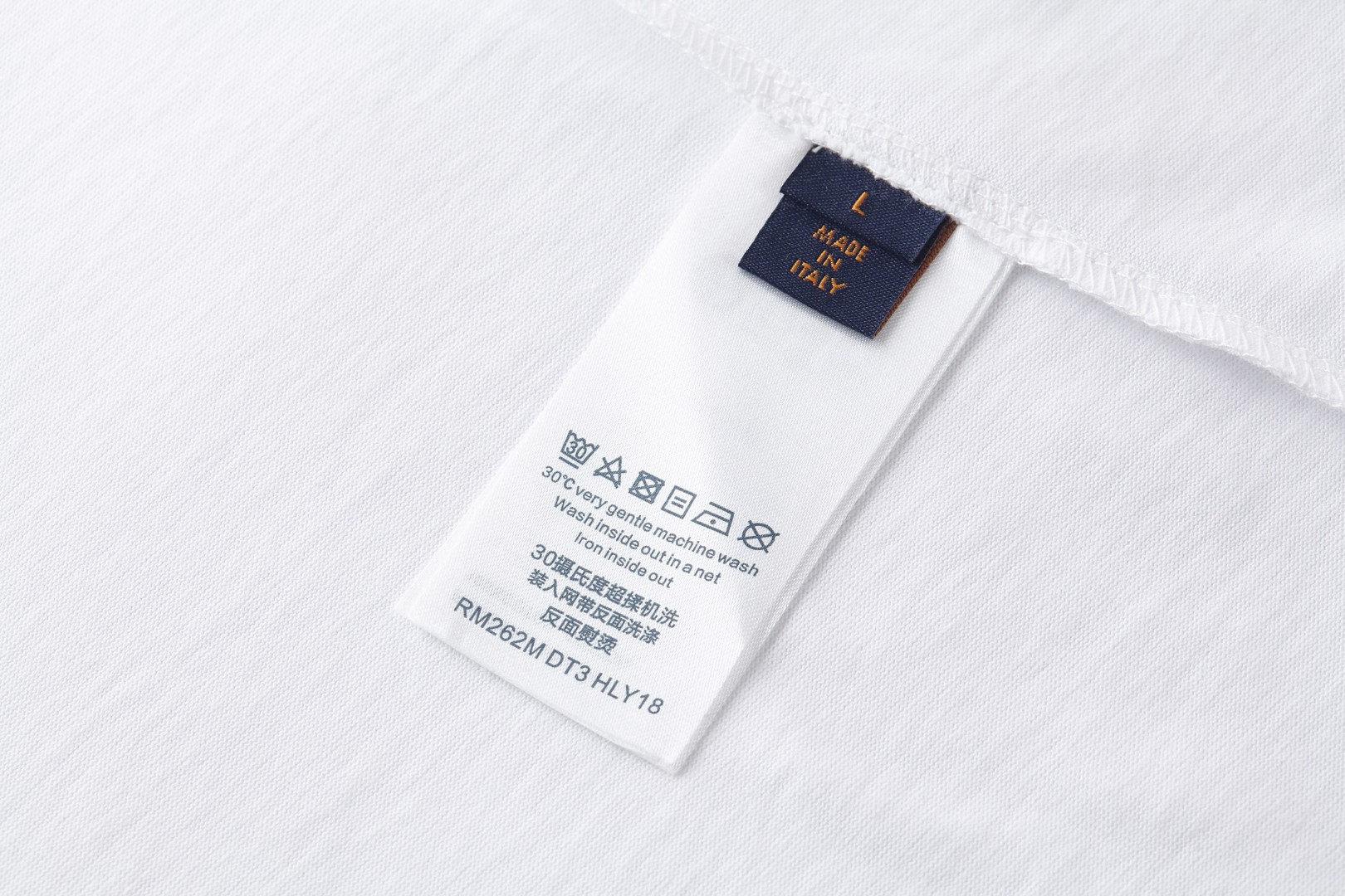 LOUIS VUITTON 路易威登 皮牌圆领短袖 T恤 白色 A0