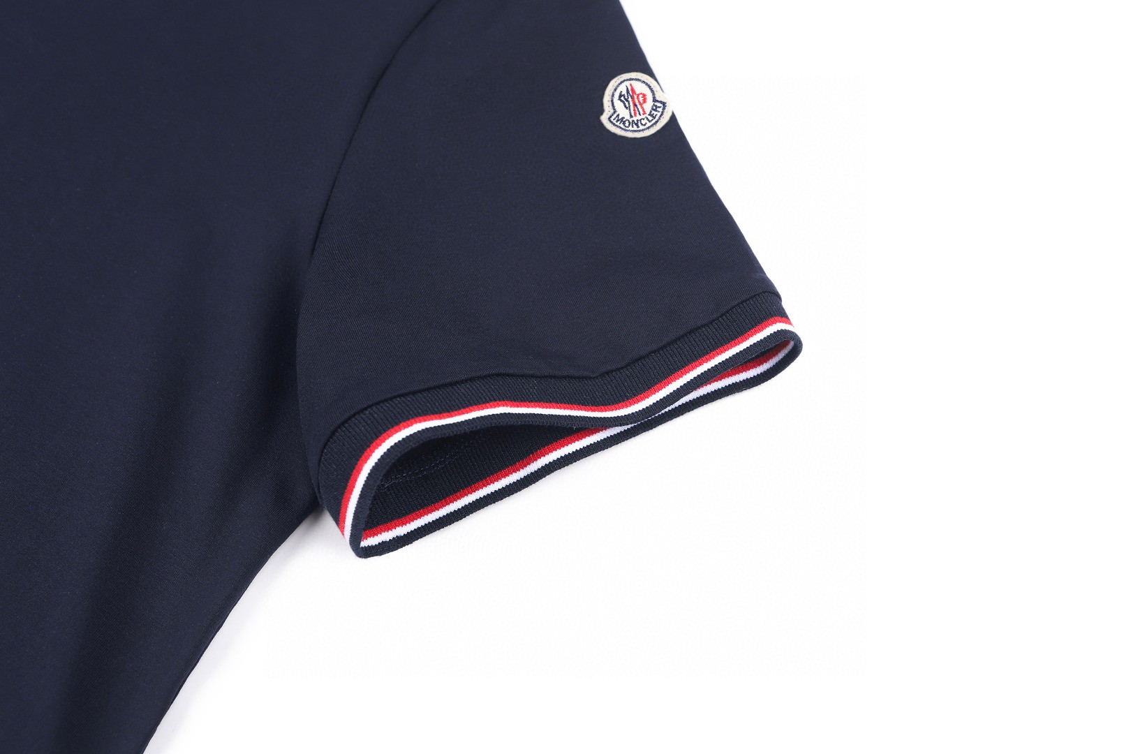 Moncler 蒙口 徽标三色饰边圆领短袖 T恤 夏季 白色 黑色 蓝色 A0 H10918C7160087296004