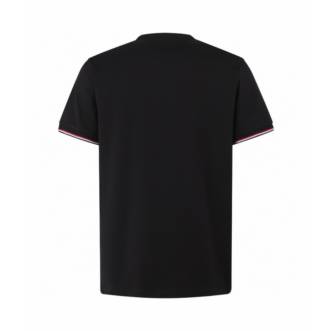 Moncler 蒙口 徽标三色饰边圆领短袖 T恤 夏季 白色 黑色 蓝色 A0 H10918C7160087296004