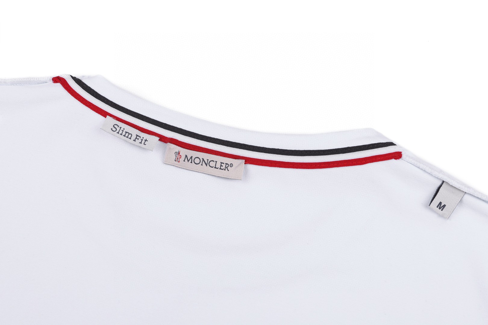 Moncler 蒙口 徽标三色饰边圆领短袖 T恤 夏季 白色 黑色 蓝色 A0 H10918C7160087296004