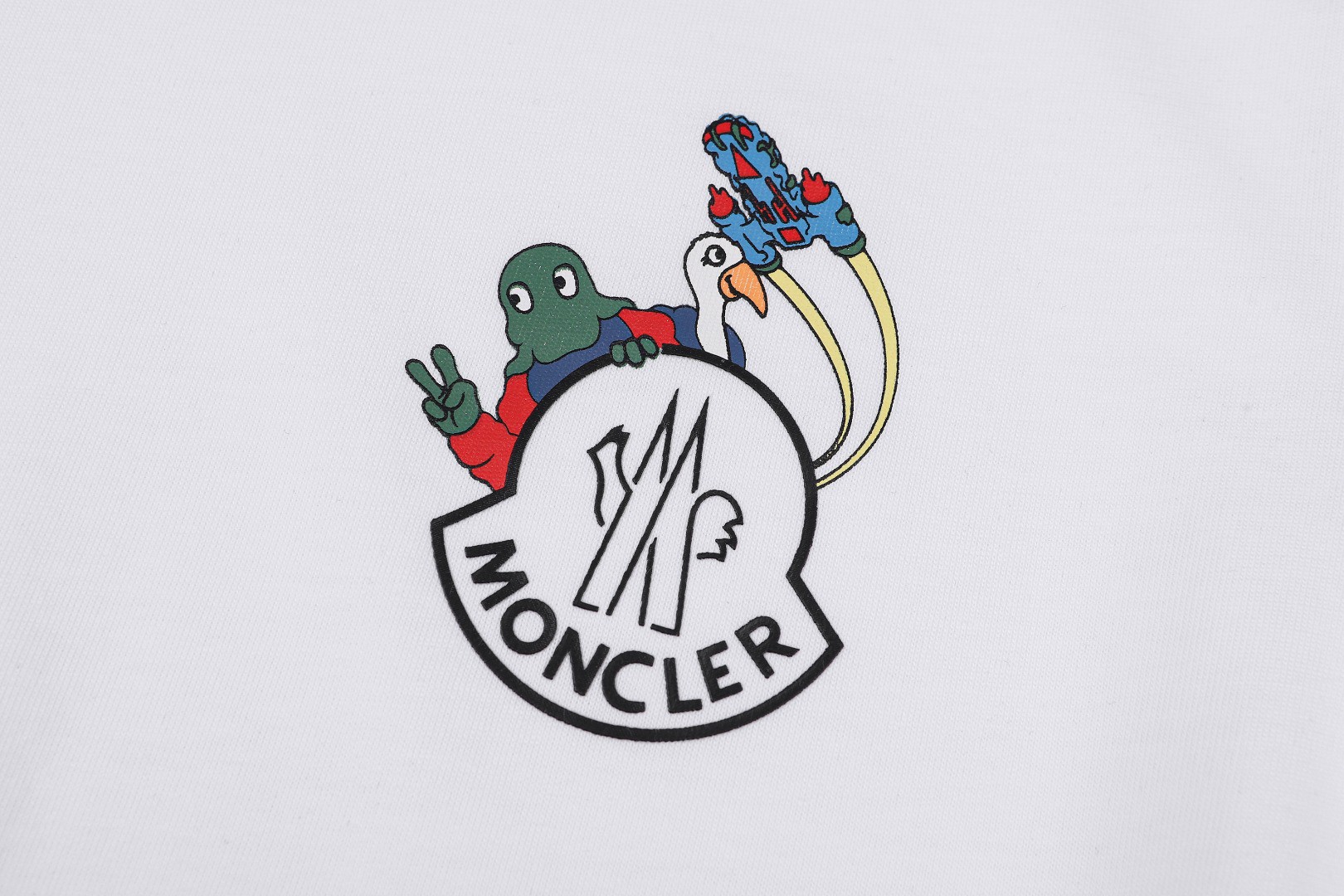 Moncler 蒙口 Space MonDuck印花圆领短袖 T恤 夏季 白色 A0 L10918C0006589AUG00A