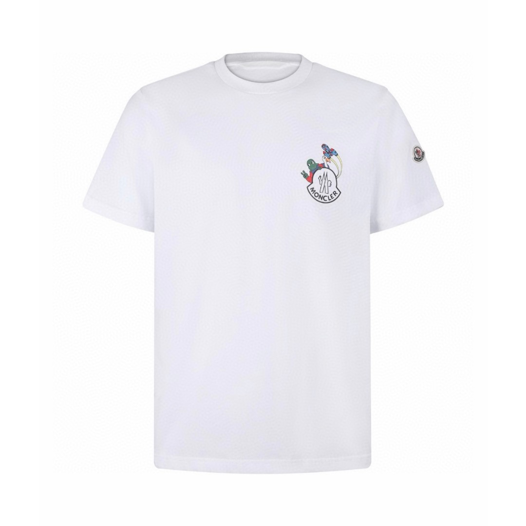 Moncler 蒙口 Space MonDuck印花圆领短袖 T恤 夏季 白色 A0 L10918C0006589AUG00A