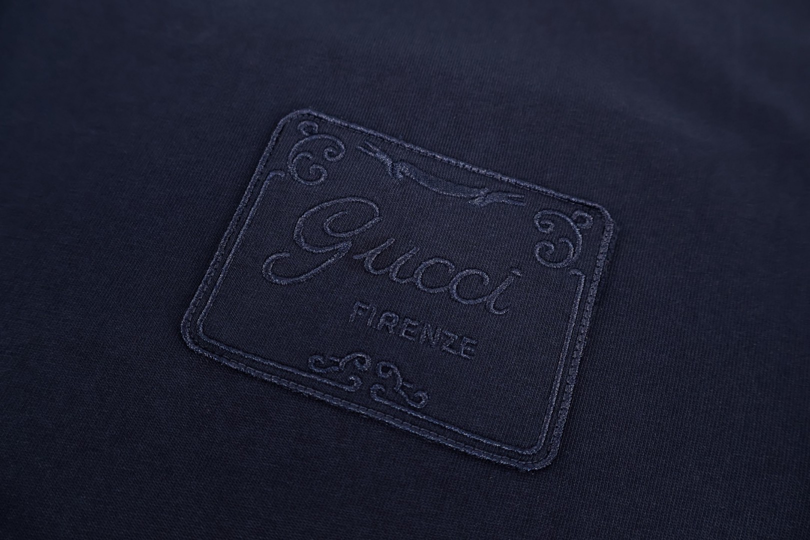 GUCCI 古驰 Firenze刺绣圆领短袖 T恤 夏季 蓝色 A0 854505-XJHN7-4055
