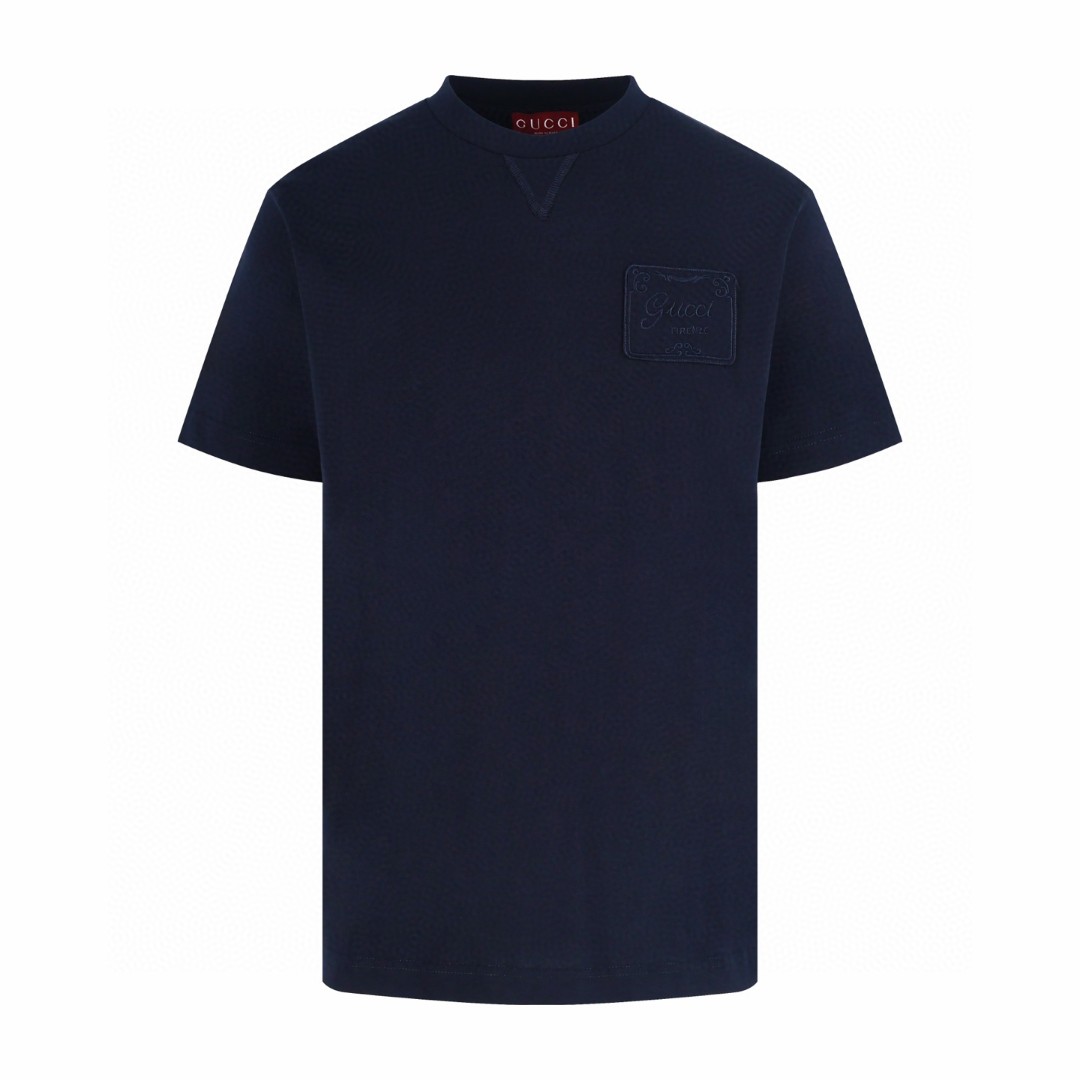 GUCCI 古驰 Firenze刺绣圆领短袖 T恤 夏季 蓝色 A0 854505-XJHN7-4055