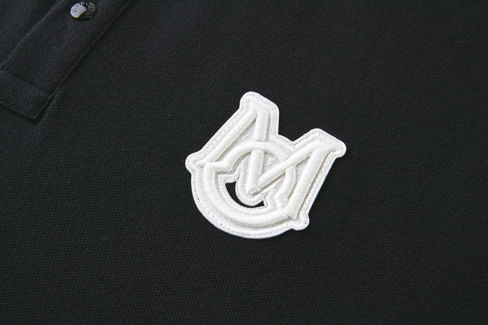 Moncler 蒙口 大徽标字母刺绣Polo衫 短袖 T恤 夏季 黑色 A2 