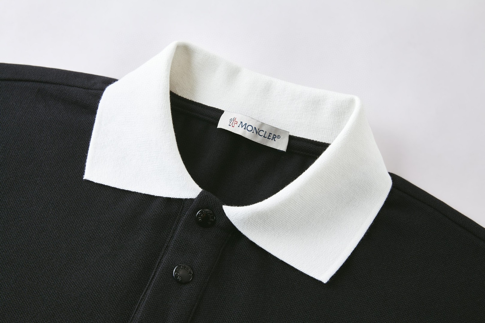 Moncler 蒙口 大徽标字母刺绣Polo衫 短袖 T恤 夏季 黑色 A2 