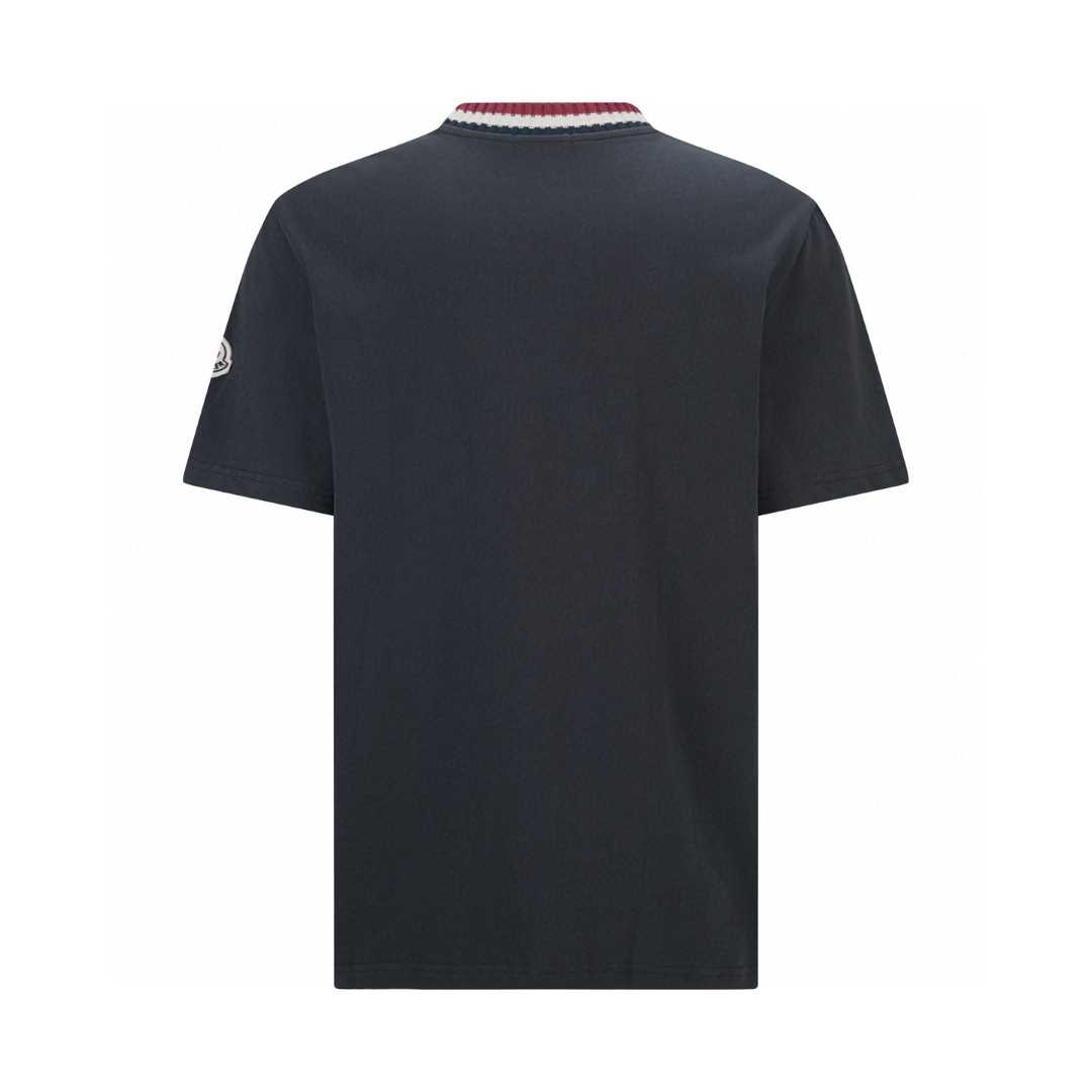Moncler 蒙口 针织领口标识圆领短袖 T恤 夏季 海军蓝 A0 K20918C0002289AJS742