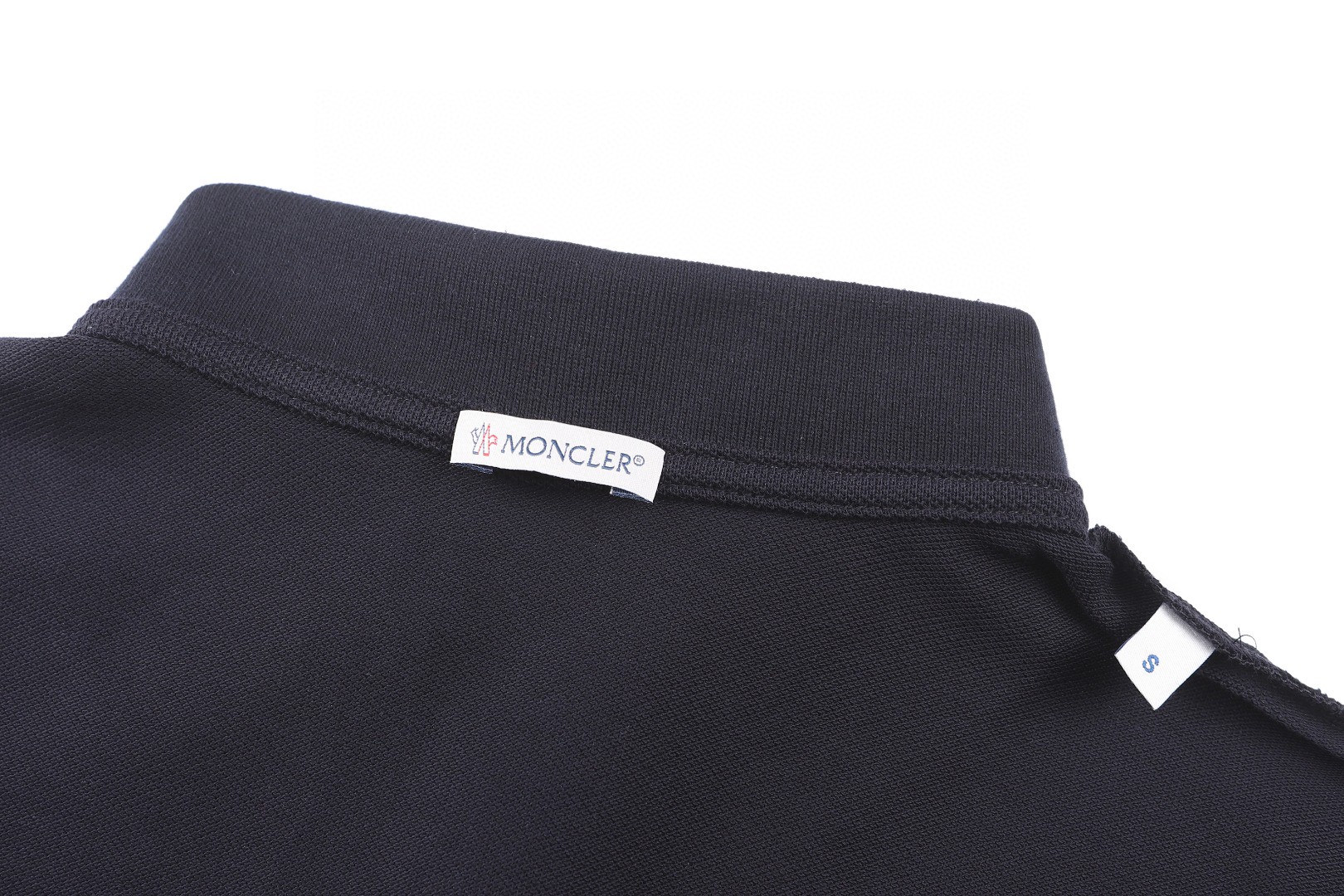 Moncler 蒙口 徽标贴片拼接半拉链Polo衫 短袖 T恤 夏季 蓝色 A2 L10918A0000689A1677X