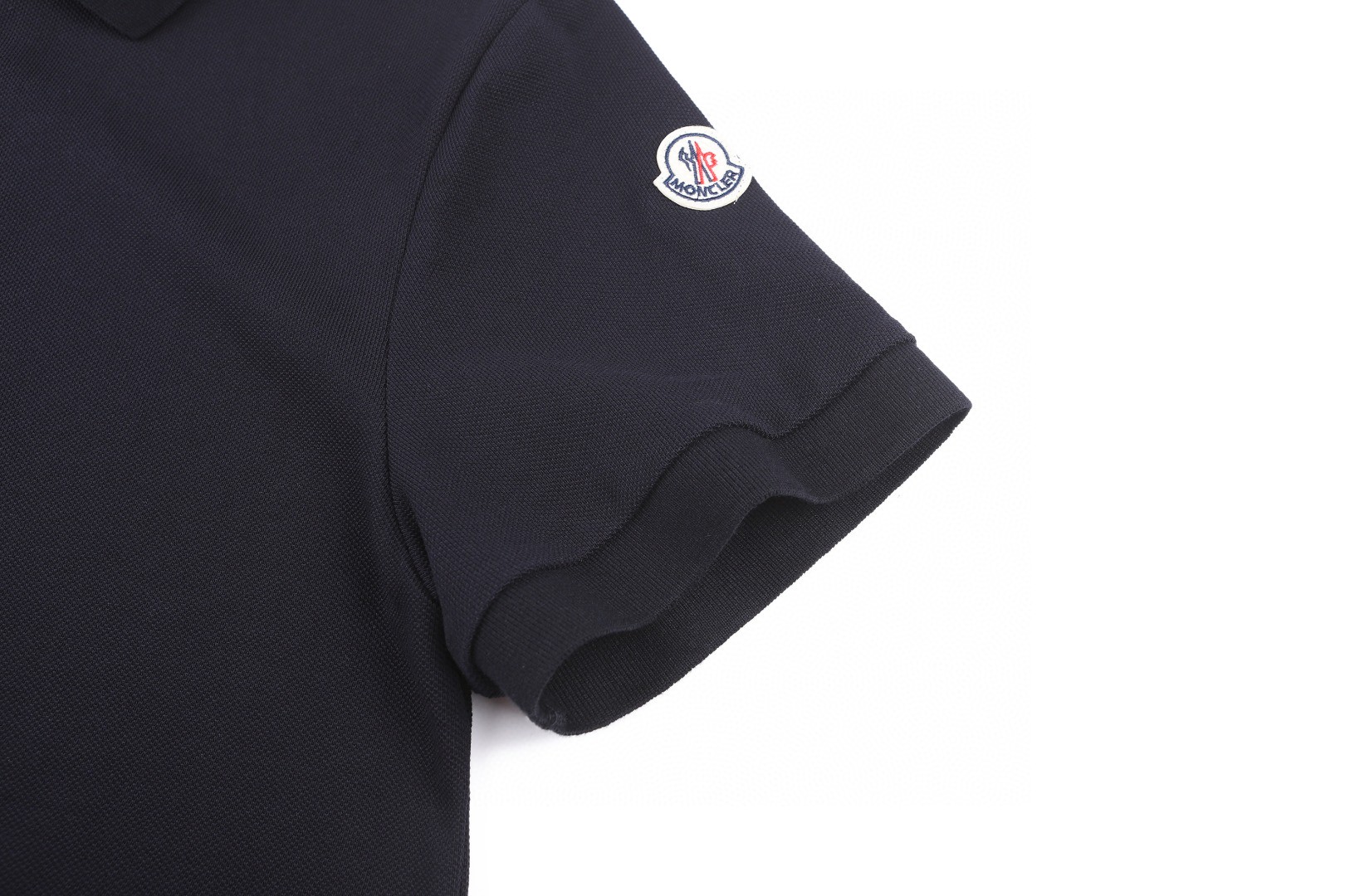 Moncler 蒙口 徽标贴片拼接半拉链Polo衫 短袖 T恤 夏季 蓝色 A2 L10918A0000689A1677X
