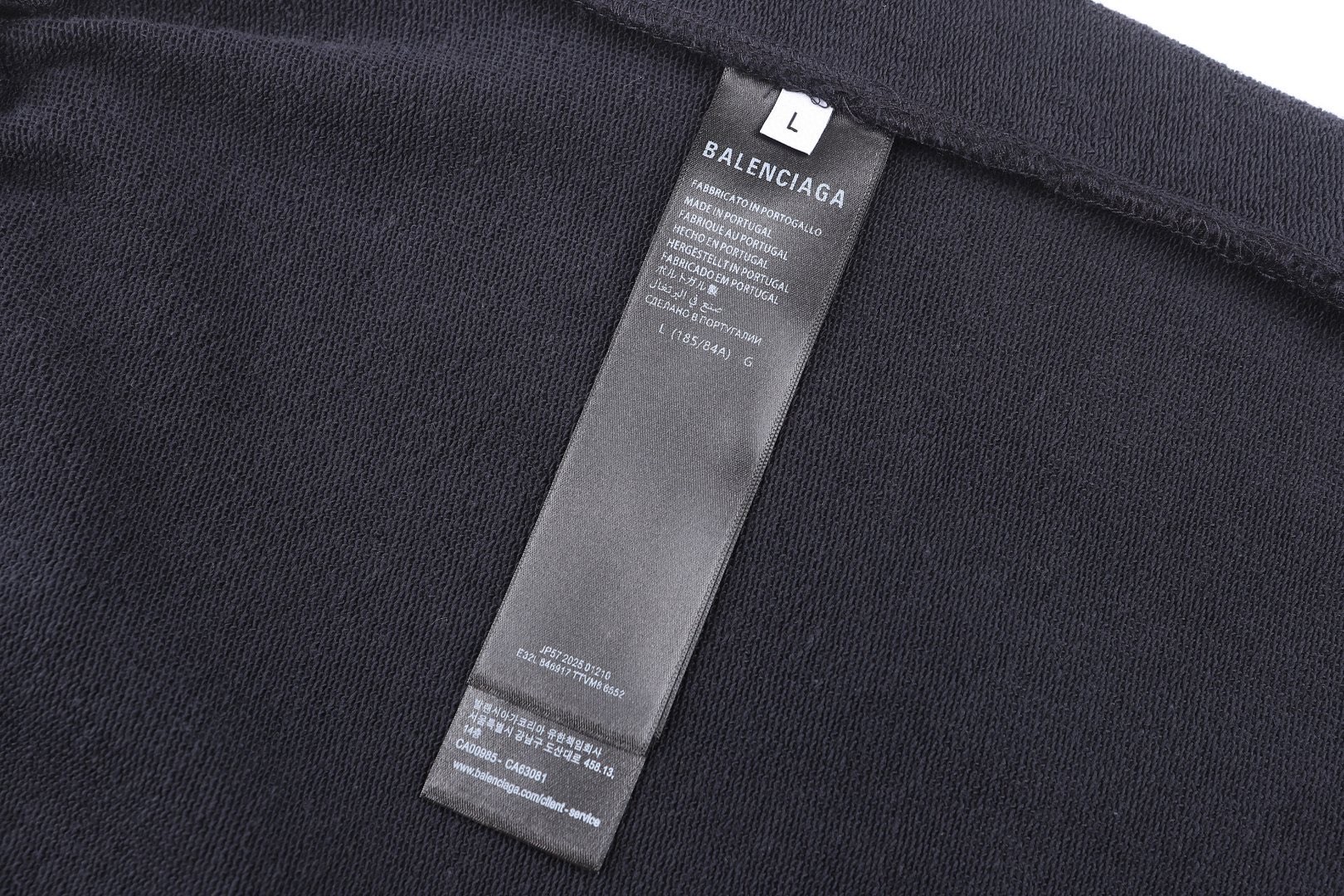 Balenciaga 巴黎世家 Cursive刺绣松紧腰长裤 卫裤 休闲裤 运动裤 裤子 黑色 B0 846917TTVM86552