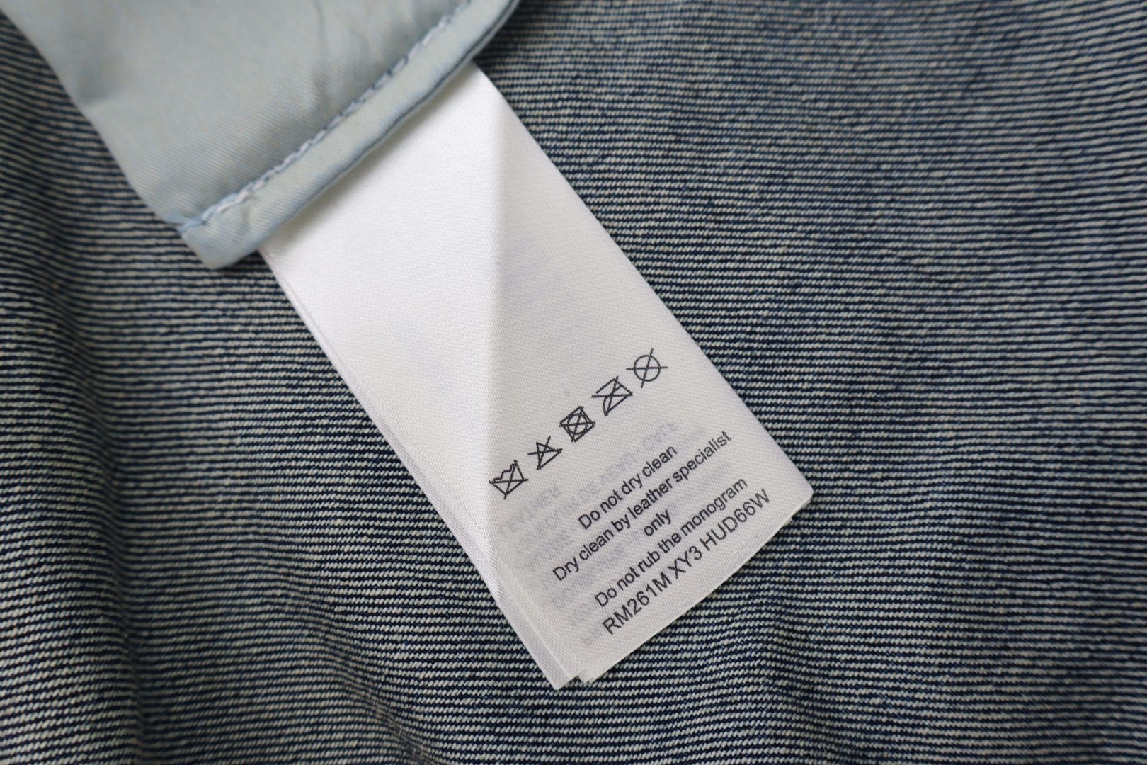 LOUIS VUITTON 路易威登 字母提花拼接皮革牛仔裤 长裤 裤子 蓝色 C0 