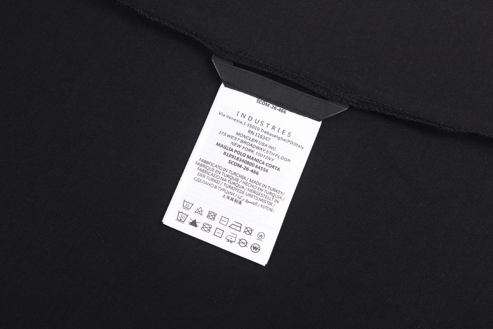 Moncler 蒙口 重影标识logo圆领短袖 T恤 夏季 米色 黑色 A0 L10918C0000789AYW216