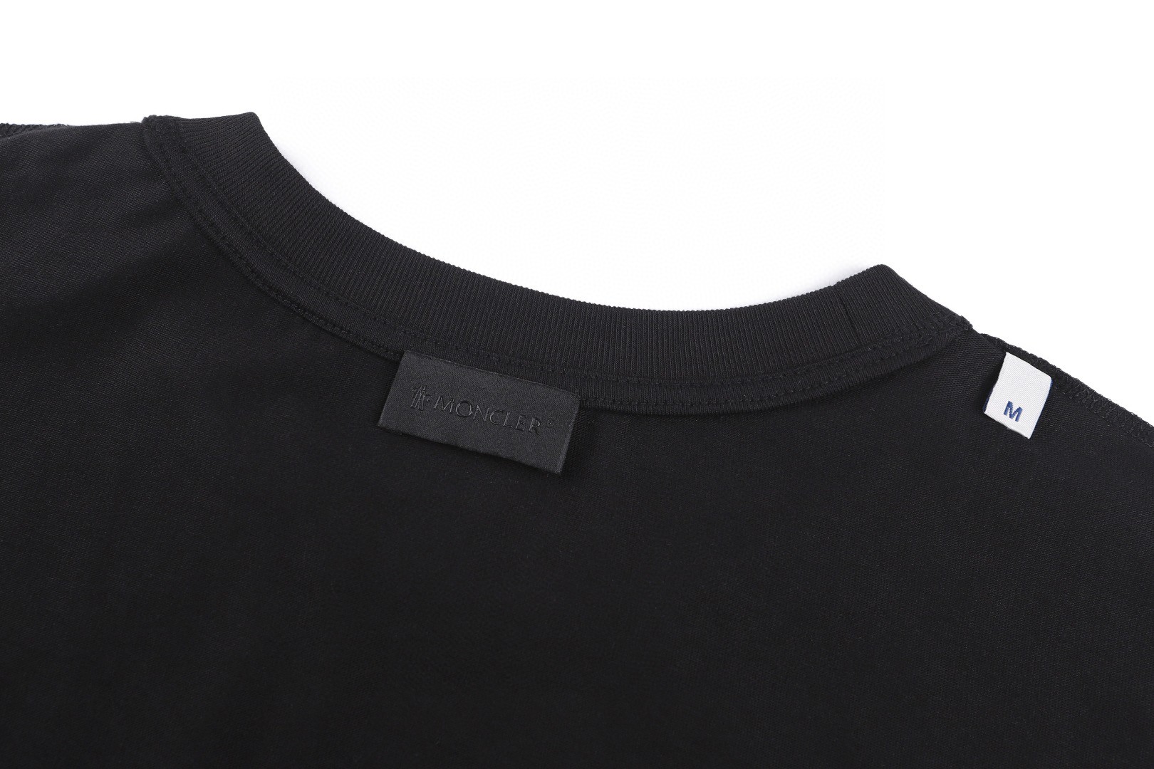 Moncler 蒙口 重影标识logo圆领短袖 T恤 夏季 米色 黑色 A0 L10918C0000789AYW216
