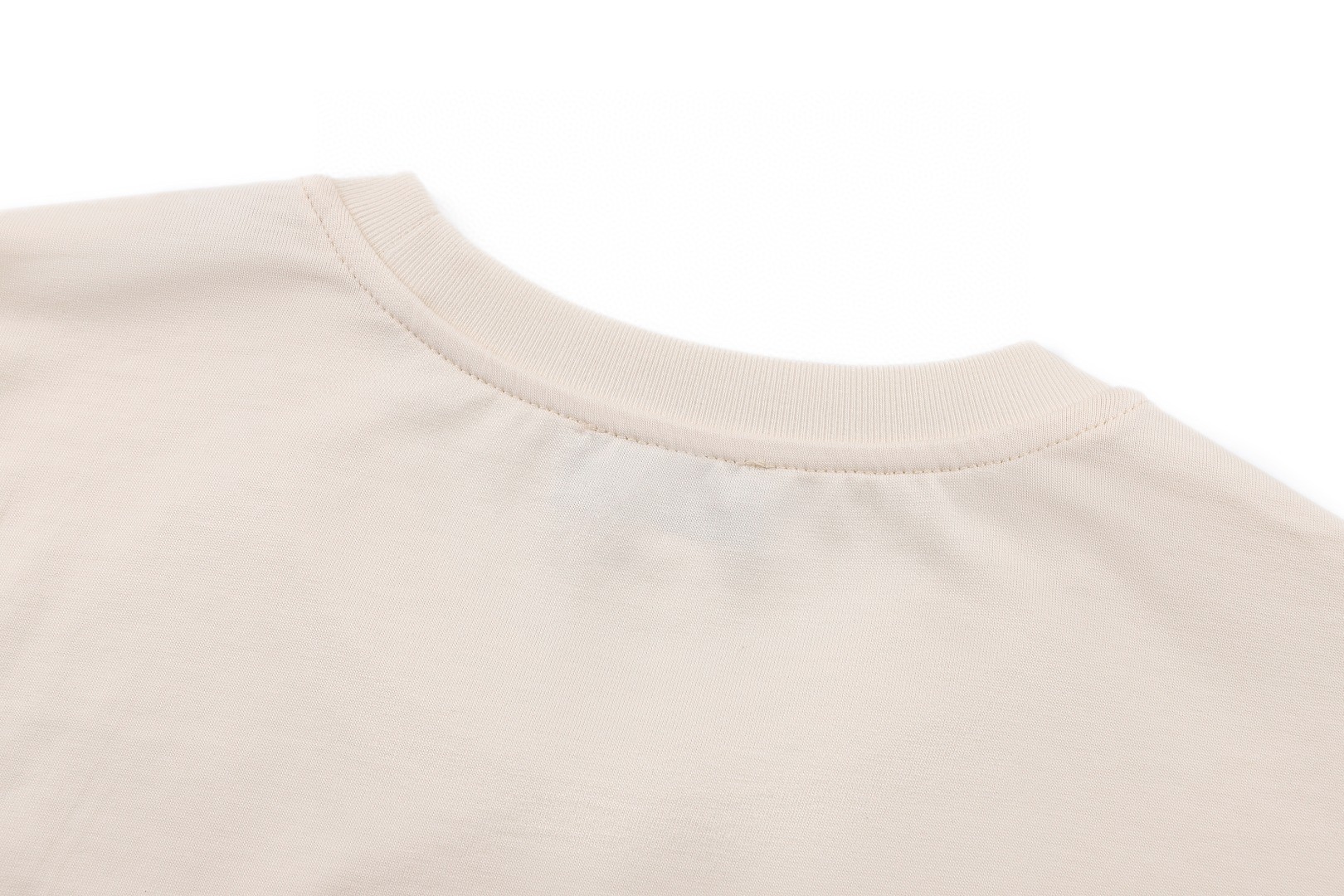 Moncler 蒙口 重影标识logo圆领短袖 T恤 夏季 米色 黑色 A0 L10918C0000789AYW216